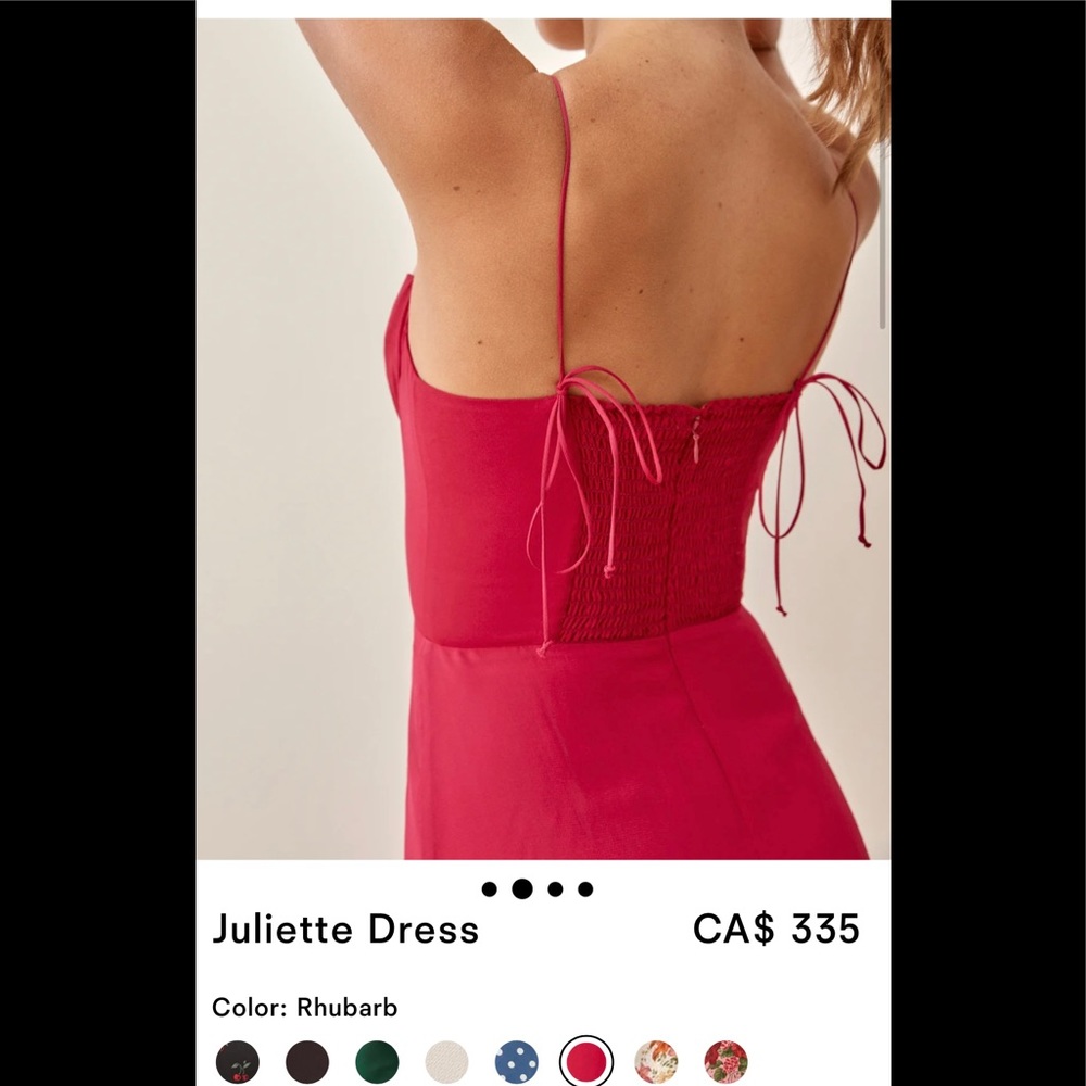 Reformation juliette Dress   Pompadour    authentic - Picture 2 of 16